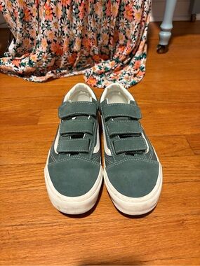 Women’s Green Velcro Skate-Style Sneakers